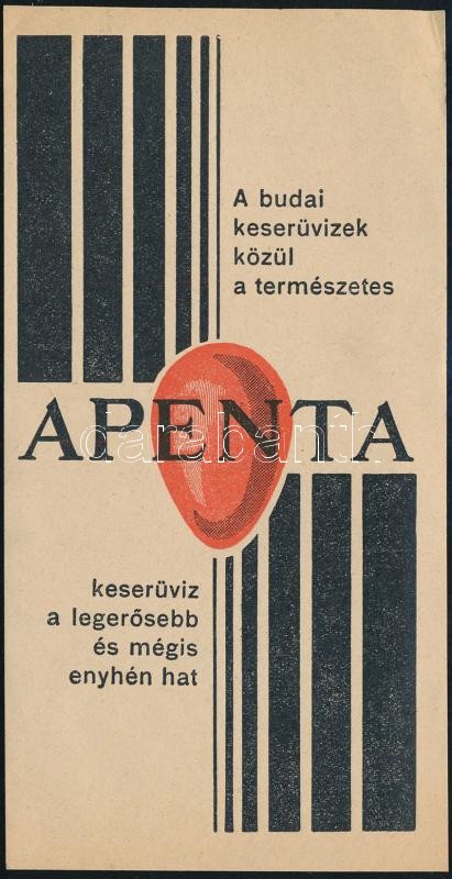 Apenta keserűvíz számolócédula