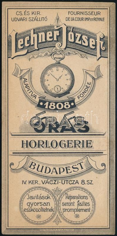 Lechner József órás számolócédula