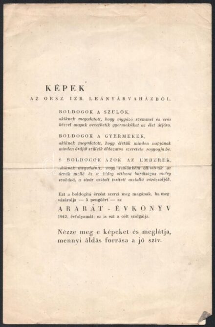 cca 1930 Képek az Orsz. Izr. leányárvaházból képes bemutató kiadvány 4p.