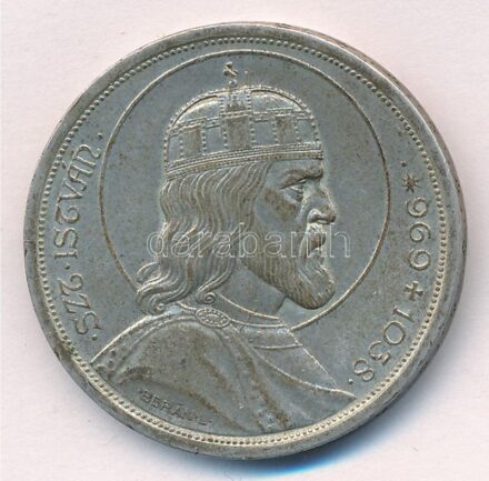 1938. 5P Ag 'Szent István' T:2 patina Adamo P8.1