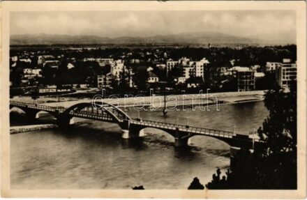 Pöstyén, Piestany; látkép, híd / general view, bridge (fl)