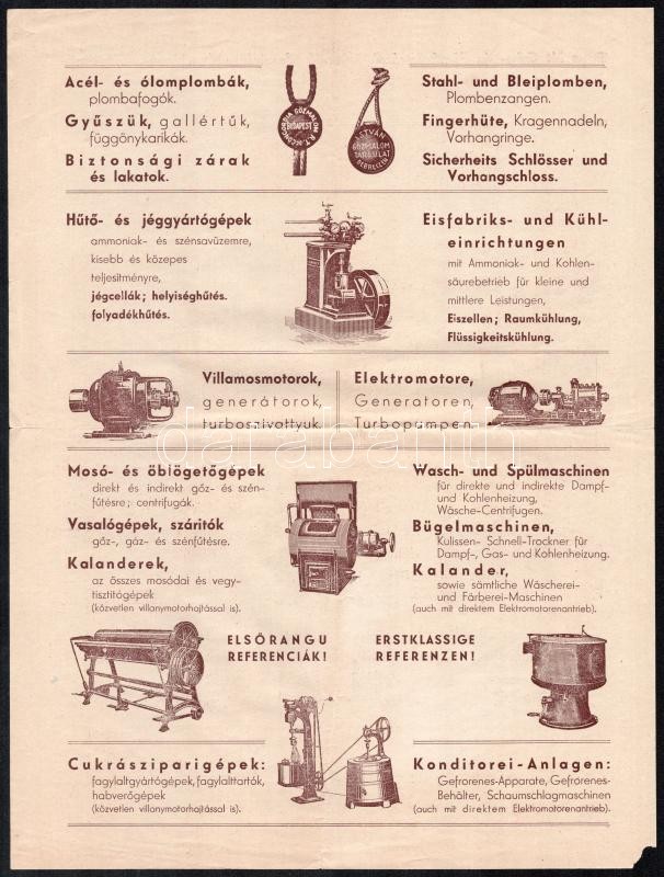 Egyesült Gép- és Fémárugyárak Részvénytársaság (szénsavgyártás, jégszekrények) illusztrált reklámlapja, hajtott - Image 2