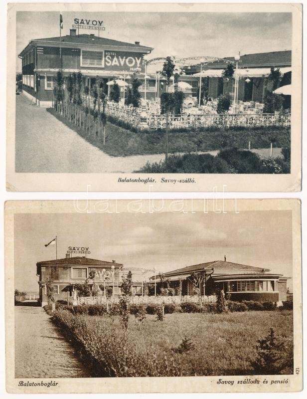 4 db RÉGI képeslap vegyes minőségben: Keszthely litho, Balatonboglár, Karády Katalin