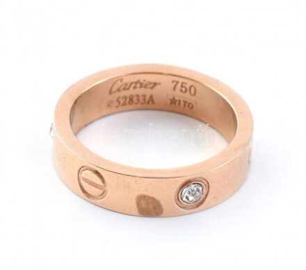 Cartier felirítú gyűrű, aranyozott fém, kopott m:54