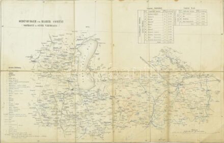 Oedenburger und Raaber Comitat (Sopron és Győr vármegye), vászontérkép, 34×54 cm