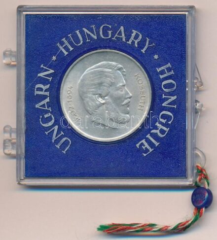1947. 5Ft Ag 'Kossuth' eredeti, sérült 'Ungarn - Hungary - Hongrie' tokban T:1-