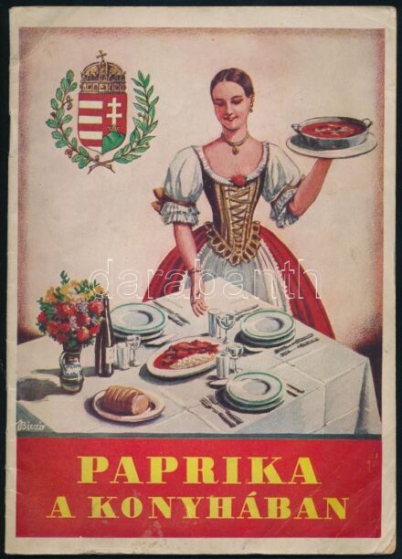 Paprika a konyhában. I. rész. Szerk.: Herczegh Sándorné Leisen Erzsébet. Bp.,én., Magyar Fűszerpaprikát Értékesítő Központi Szövetkezet, 31+1 p. A borító Biczó András munkája. Kiadói illusztrált papírkötés, kissé foltos