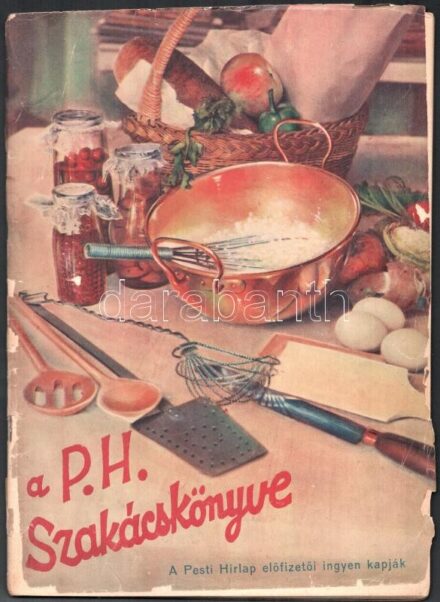 A Pesti Hírlap szakácskönyve. Bp, 1933, Légrády, 114 p. Szakadozott, kissé sérült borítóval.