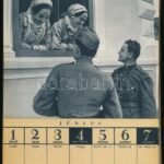 1942 Honvédnaptár 52 lap + jegyzetek, mind képekkel illusztrálva. Címlap kissé gyűrött, karton hátlappal.- 19x25 cm - Image 2
