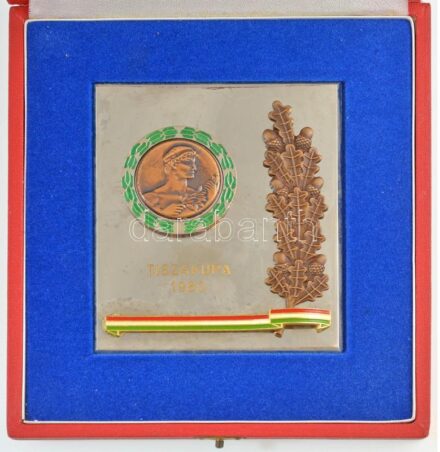 1980. 'Tiszakupa 1980.' részben zománcozott fém plakett tokban (90x103mm) T:1