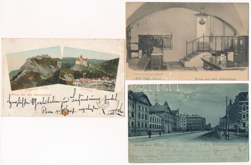 23 db RÉGI hosszú címzéses külföldi város képeslap vegyes minőségben / 23 pre-1910 European town-view postcards in mixed quality - Image 2