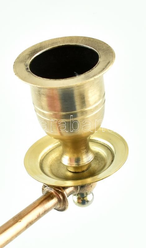 Gyertyatartó, réz, állítható, kis horpadásnyomokkal, kis kopásokkal. h.: 11 cm. m.: 5, 5 cm. - Image 2