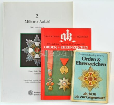 3db Jörg Nimmergut: Orden & Ehrenzeichen 1800-1945 - Deutschland-Katalog 1989/90. Jörg Nimmergut, München, 1989. Használt állapotban, lapok kiváltak / sheets dropped out. + Graf Kleanu OHG. Nachfolder München: Orden + Ehrenzeichen. 190.