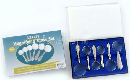 6 db-os nagyítókészlet, eredeti dobozában, jó állapotban