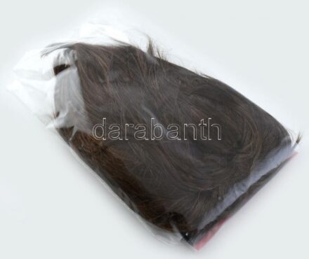Barna félhosszú paróka, eredeti csomagolásában
