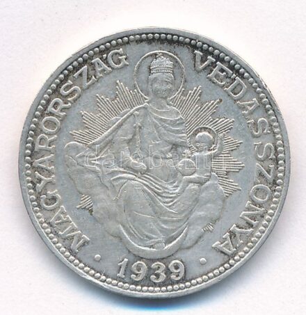 1939. 2P Ag 'Madonna' T:2 karc Adamo P7