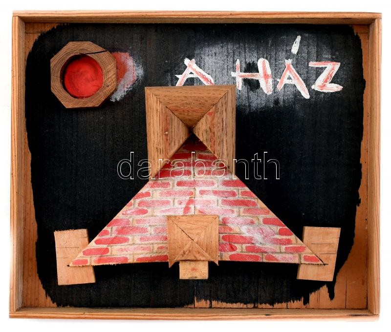 Tornay Endre András (1949-2008): A ház, fa, vegyes technika, hátoldalon jelzett, 16,5×20,5 m