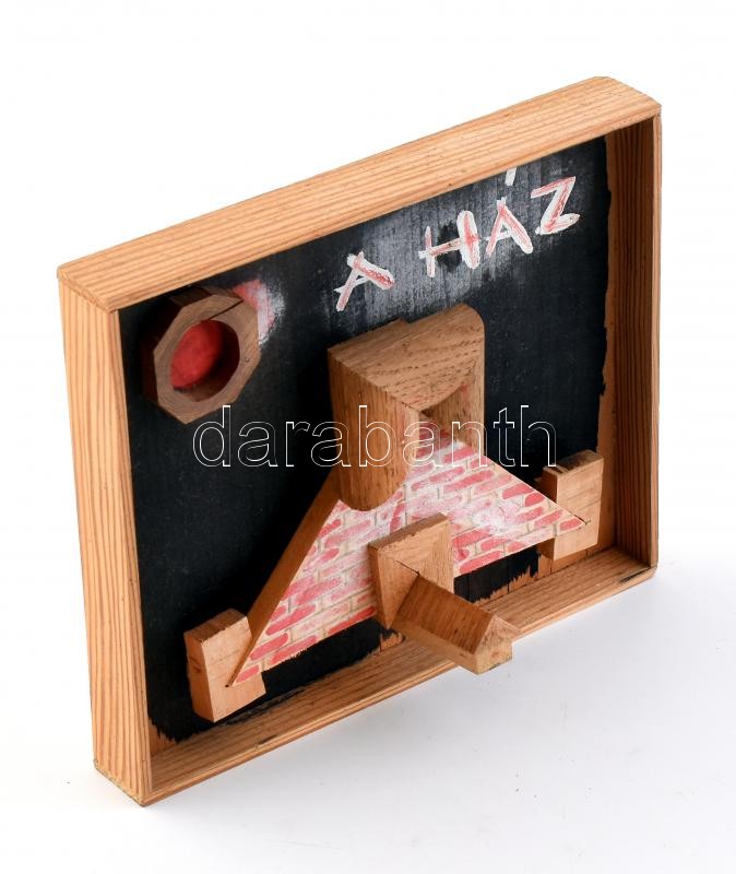 Tornay Endre András (1949-2008): A ház, fa, vegyes technika, hátoldalon jelzett, 16,5×20,5 m - Image 2