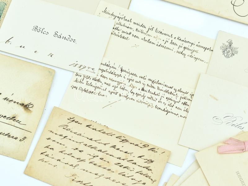 cca 1888-1936 Zombath Pál felcsúti MÁV ellenőr és családja részére szóló névjegyek, közte Theodorovits Döme nyug. honvéd főtörzsorvos, Preisz Lajos építési művezető és mások névjegyei, de benne még két kisméretű - Image 2