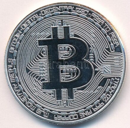 2013. 'MJB MONETARY METALS - BITCOIN DIGITAL DECENTRALIZED PEER TO PEER - 1 TROY OZ .999 FINE COPPER / AOCS APPROVED - MJB 2013' ezüstözött Cu emlékérem (39mm) T:1-