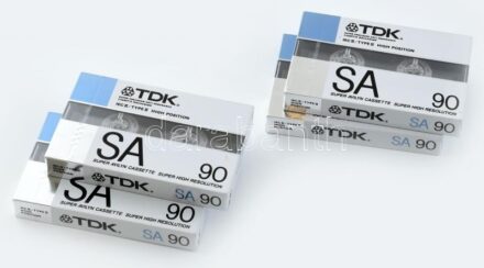 4 db TDK SA 90 perces magnókazetta, bontatlan csomagolásban