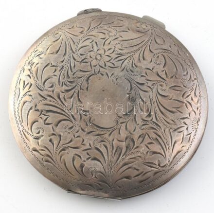 Ezüst (Ag) pudrié, fém betéttel. br 120 g d:7,5 cm