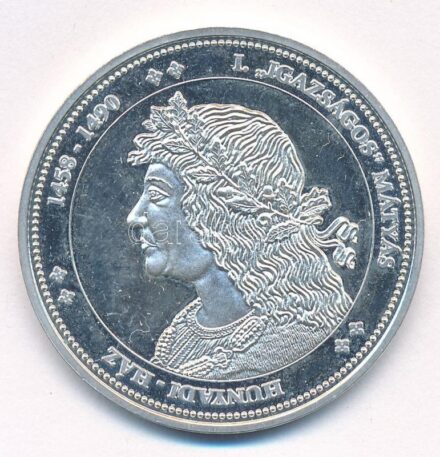DN 'Magyarország Keresztény Királyai / I. 'Igazságos' Mátyás 1458-1490' Ag emlékérem (20g/0.333/38,36mm) T:PP