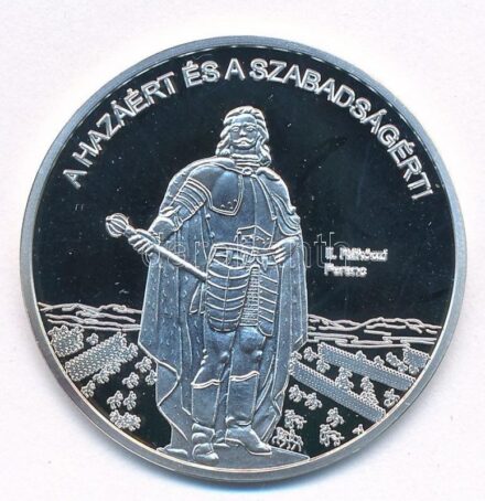 DN 'Nemzetünk nagyjai - II. Rákóczi Ferenc' Ag emlékérem tanúsítvánnyal (10,37g/0.999/35mm) T:PP