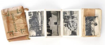 cca 1940 Borszék fürdő 20 db ksi fotót tartalmazó leporelló gyöngyház borítással 4x6 cm