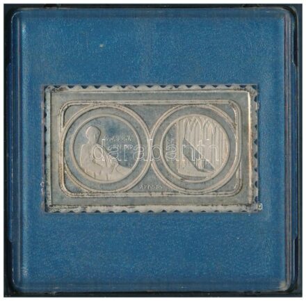 1981. 'Bartók Béla / A kékszakállú herceg vára' jelzett Ag bélyegérem eredeti ÁPV tokban (~4,6g/0.835/37x23mm) T:1- (PP) patina
