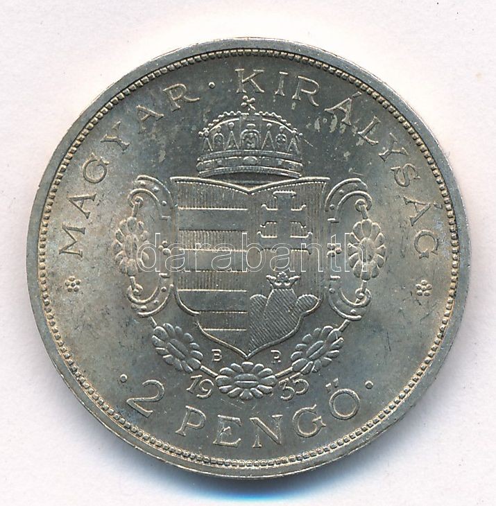 1935. 2P Ag 'Rákóczi' T:1- patina, kis karcok Adamo P7.2 - Image 2