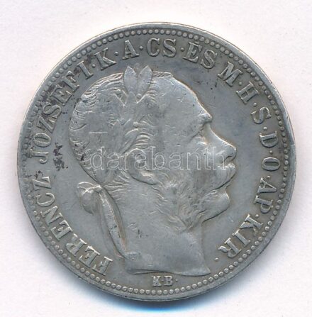 1885KB 1Ft Ag 'Ferenc József / Barokk címer' T:2-,3 patina, kis ph Adamo M15