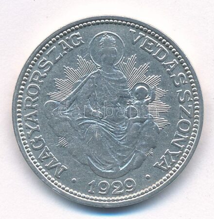 1929. 2P Ag 'Madonna' T:2,2- kis patina, kis ph Adamo P7