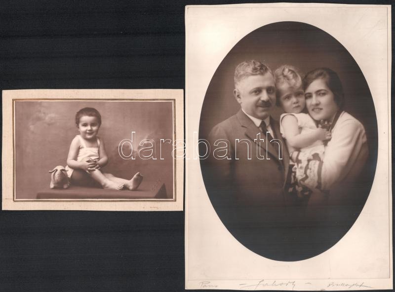 cca 1910-1930 Műtermi portrék, 4 db fotó, 13,5×8,5 és 23×16 cm közötti méretekben - Image 2