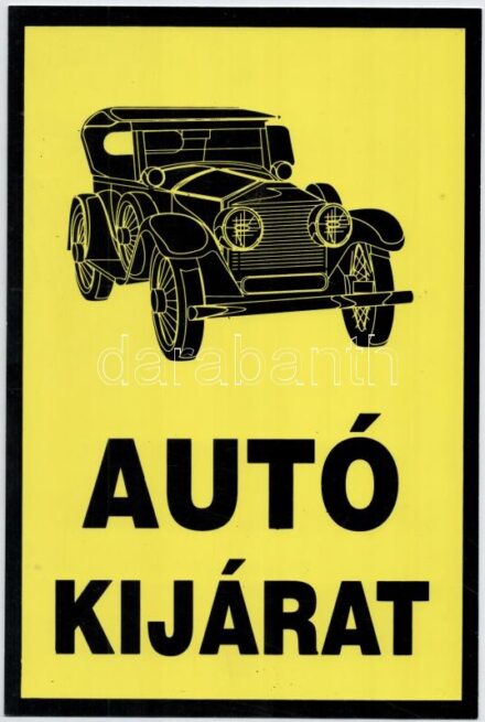 Autókijárat tábla, műanyag, 30,5x20 cm