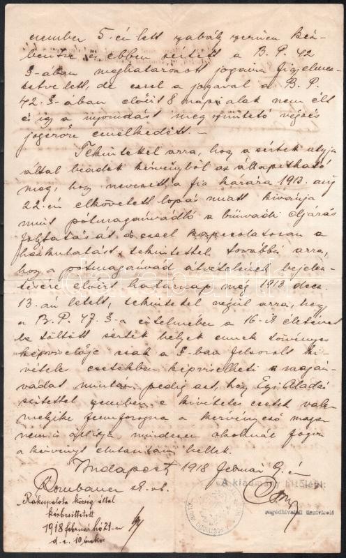 1918 Rákospalota büntetőeljárásban hozott végzés lopás miatti eljárás megszüntetésére, házkutatás visszavonására, indoklással - Image 2