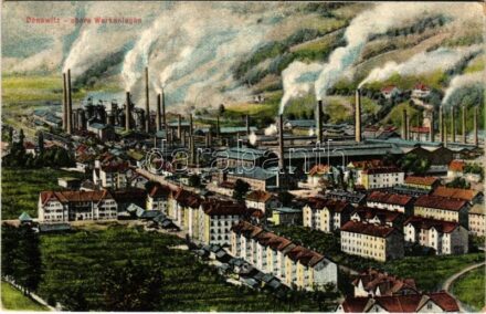 1925 Leoben (Steiermark), Donawitz obere Werkanlagen / metallurgical plant, factory (tear)