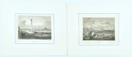 Odessa, Alexandria 2 db acélmetszet paszpartuban 11x15 cm