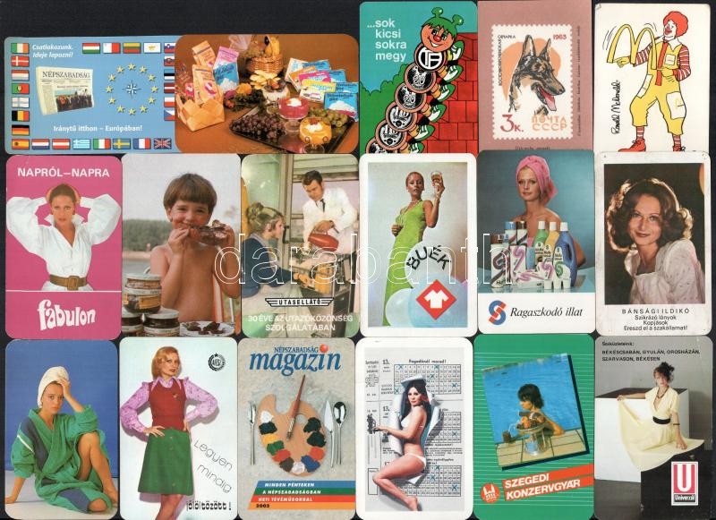 cca 1964-2002 össz. kb. 27 db kártyanaptár, 1 feltételezett tévnyomattal
