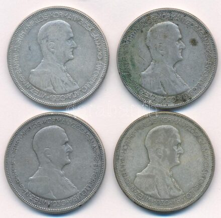 1930. 5P Ag 'Horthy jobbra' (4x) T:3 patina Adamo P8