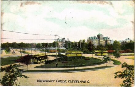 1909 Cleveland (Ohio), University Circle, trams (worn corners)