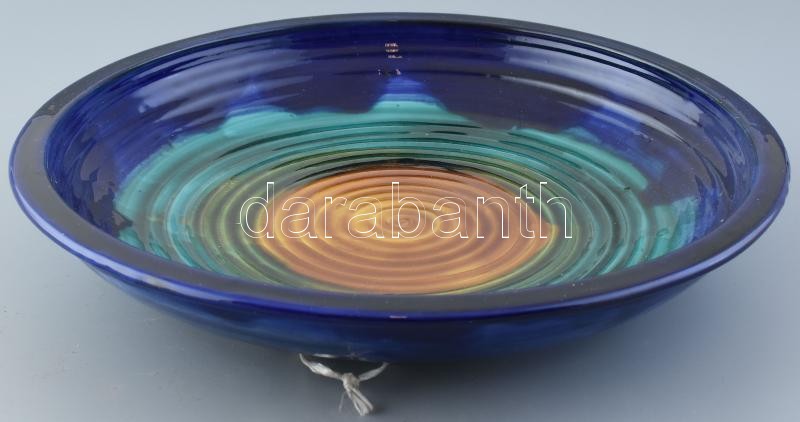 Kondor Éva (1938-): Kínáló tál. Mázas kerámia. Jelzett, hibátlan . d: 30 cm - Image 2