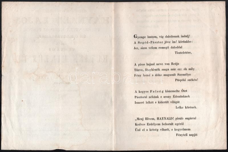 1852 Haynald Lajos (1816-1891) teológiai doktor, kalocsai bíboros érsek, erdélyi katolikus püspök beiktatására írt dicsőítő irat - Image 2