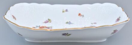 Óherendi jelzésű!!!! matricás porcelán kínálótál, kopott, 33x24cm