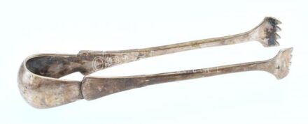Ezüst (Ag) Cukorcsipesz, jelzett, nettó:46g, h:14cm