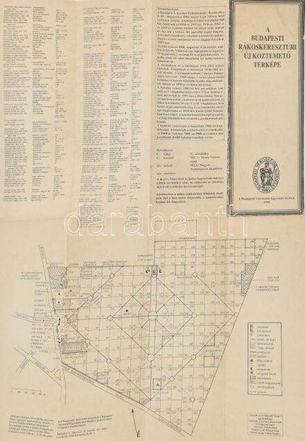 1990 A budapesti Farkasréti temető térképe, cca. 1 : 2500, Bp., Budapesti Városvédő Egyesület, 58x42