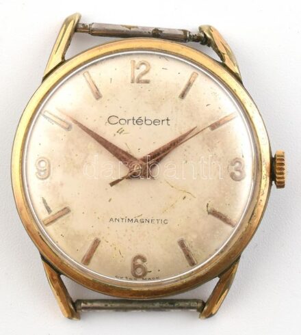 Cortebert antimagnetic acél tokos kézi felhúzós karóra. Kissé foltos számlap. Működik. D: 34 mm