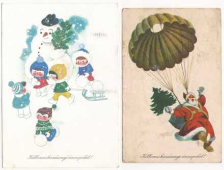 12 db MODERN magyar grafikai motívum képeslap / 12 modern Hungarian graphic motive postcards