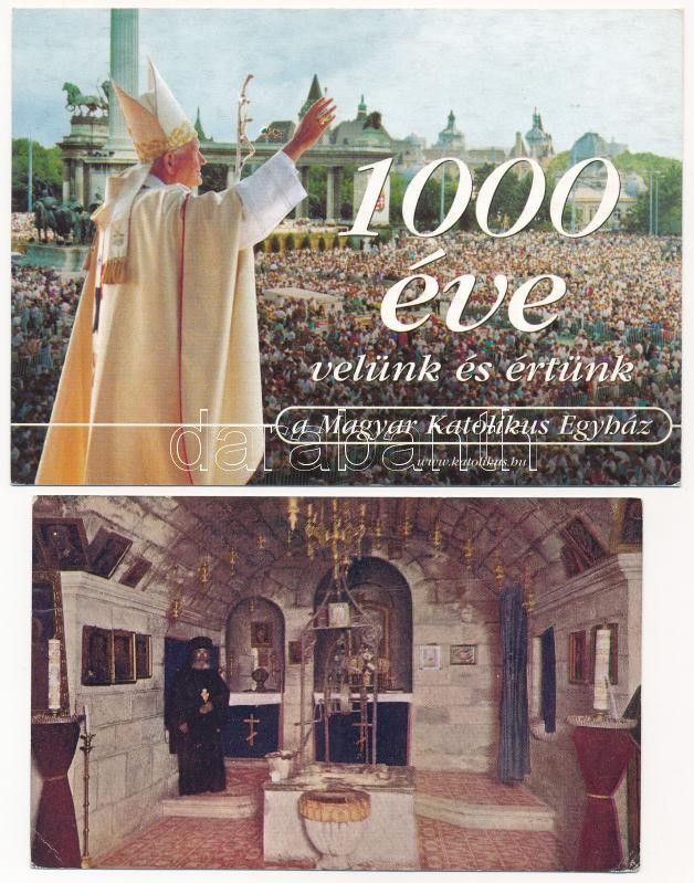 13 db RÉGI és MODERN motívum képeslap: vallás, pápák / 13 PRE-1945 and modern motive postcards: religion, popes - Image 2