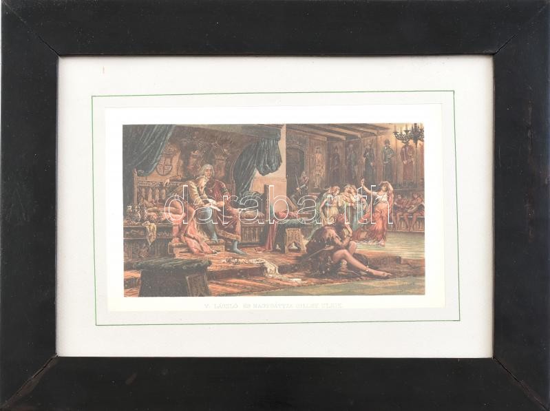 cca. 1900 V. László és Urlik. Neogrády Antal (1861 - 1942) után. Kromolitográfia, papír. Üvegezett kopott fakeretben. 12x20cm